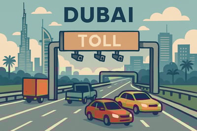 Dubai toll road system illustration
